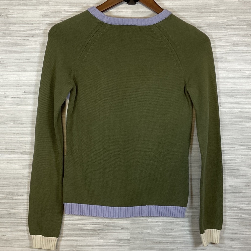 Lacoste Sport Crocodile Logo Graphic Sweater Green Lavender Colorblock 36 XS - Picture 11 of 12